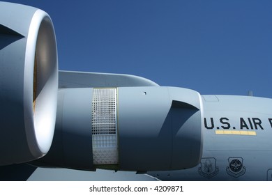 us air force cargo plane jet engine detail