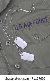 Us Air Force Iniform With Blank  Dog Tags