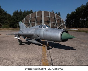 U.S. Air Force WW2 Fighter Standing For Aircraft Shelter At Former Military Base Soesterberg In The Netherlands