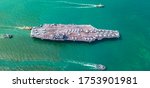 US  Aircraft Carrier Nuclear ship, Military navy ship carrier full loading fighter jet aircraft for prepare troops, The USS Ronald Reagan 