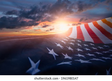 US American flag. For USA Memorial day, Veteran's day, Labor day, or 4th of July celebration. - Shutterstock ID 1961980147
