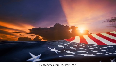 US American flag. For USA Memorial day, Veteran's day, Labor day, or 4th of July celebration. - Shutterstock ID 2349943901