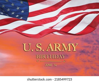 U.S. Army Birthday With American Flag Background.