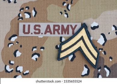 US ARMY Desert Pattern Battle Dress Uniform With Rank Patch