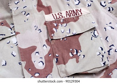 Us Army Army Desert Storm Camouflage Uniform With Name Badge