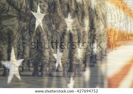 U.S Army with flag
