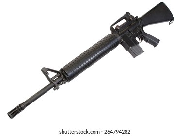 US Army M16 rifle isolated on a white background