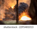 U.S. Army paratroopers assigned to Castle Company, 54th Brigade Engineer Battalion, 173rd Airborne Brigade, detonate explosives during squad live-fire and tactical movement training at Poček Range in 