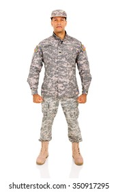 US Army Soldier On White Background