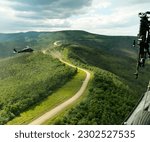 A U.S. Army UH-60 Black Hawk formation, assigned to 1-52 Aviation Regiment, leaves the Yakima Training Area near Eielson Air Force Base, Alaska, to return to Fort Wainwright, Alaska, after completing 