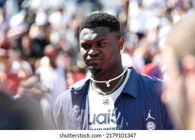 US Basketball Player Zion Williamson Of The New Orleans Pelicans Attends The Quai 54 Basketball Tournament (The World Streetball Championship) In Paris, France On July 9, 2022.