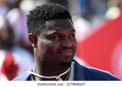 US Basketball Player Zion Williamson Of The New Orleans Pelicans Attends The Quai 54 Basketball Tournament (The World Streetball Championship) In Paris, France On July 9, 2022.