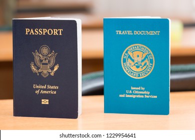 US Biometric Passport And US Travel Document, Close-up