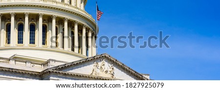 US Capitol Building with blue sky, Government building, Washington DC, USA