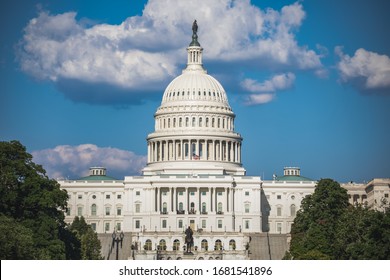 US Capitol Building And Dome, Home Of The US Congress, In Washington, DC On Capitol Hill