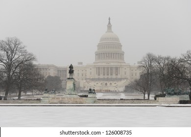 US Capitol Building In Winter - Washington DC, United States