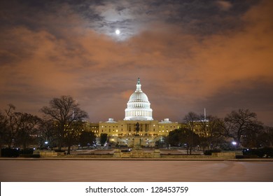 US Capitol Building In Winter - Washington DC, United States