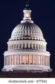 U.S Capitol Dome At Night