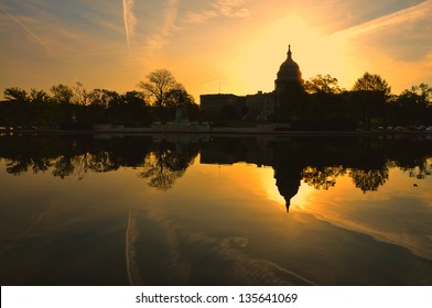 US Capitol In Sunrise, Washington DC, USA