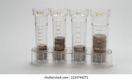 US Coins Stack Containers Nickels To Dimes