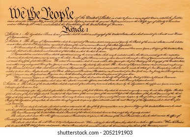 The US constitution is among the most prolific documents ever to be written. This image shoes the intent, we the people, that means that government is there to serve its citizens, not rule them. - Shutterstock ID 2052191903
