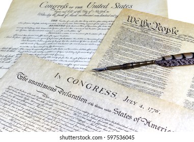 Us Constitution Declaration Independence Bill Rights Stock Photo ...