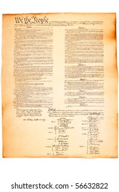 US Constitution on Parchment paper on isolated white - Shutterstock ID 56632822