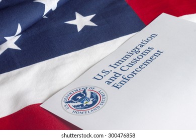 US Customs And Border Enforcement And USA Flag