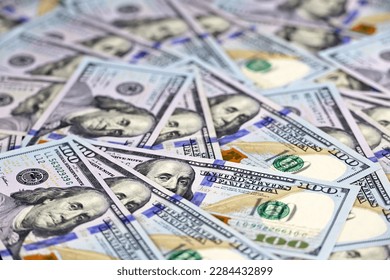 US dollar banknotes, paper currency for background. Concept of american and global economy, exchange rate
