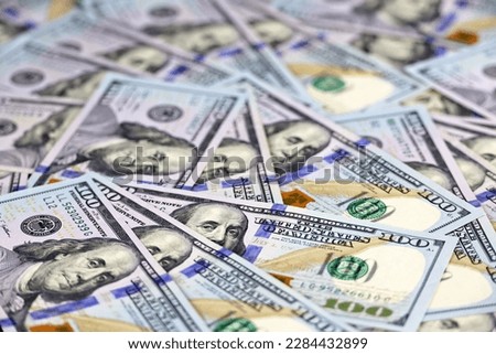 US dollar banknotes, paper currency for background. Concept of american and global economy, exchange rate