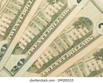 US Dollar Banknotes - Twenty-dollar Bill Featuring The White House On The Back Side