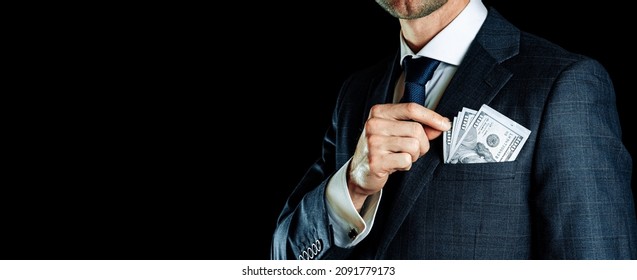 Us dollar bill. Business man hand holding american money, cash. Hundred dollars background - Powered by Shutterstock