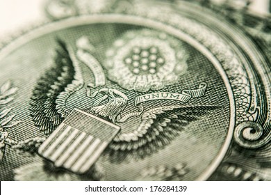 US Dollar bill, super macro, close up photo, eagle