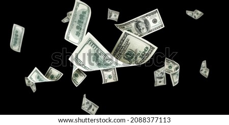 Us dollar bill. Washington American cash. Falling usd money background