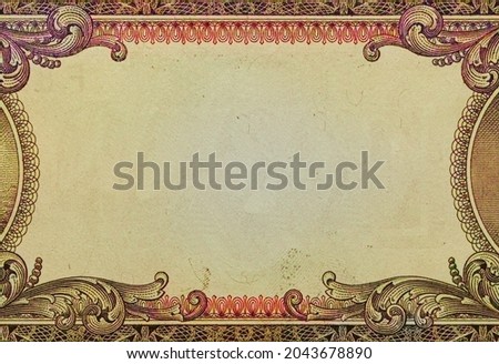 U.S. dollar border with empty middle area
