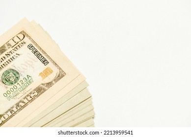 US Dollar Paper Currency On White Background.