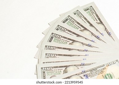 US Dollar Paper Currency On White Background.