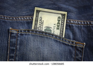 U.S. Dollars In The Back Jeans Pocket