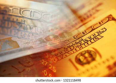US dollars. Macro image.