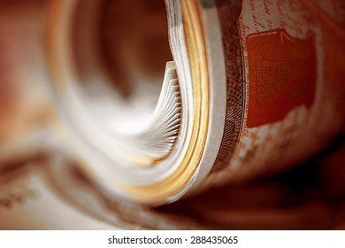 US dollars. Macro image.