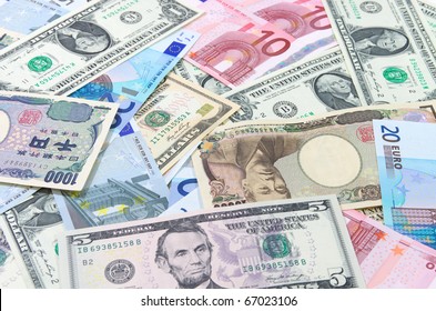 US Dollars,Euro,Yen.