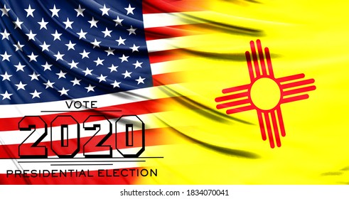 US Elections In November 2020, Close Up Of The American Flag And State Of New Mexico Flag.