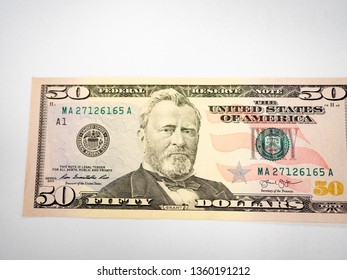 Us Fifty 50 Dollar Bill Close Stock Photo 1360191212 | Shutterstock