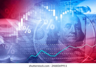 US financial inflation crisis with stock market graph , economy problem , investment analysis concept - Powered by Shutterstock