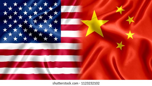 US Flag And China Silk