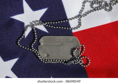 US Flag And Dog Tag