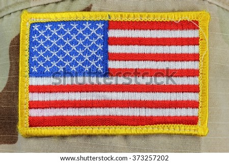US flag patched on army uniform