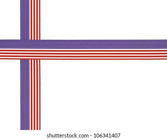 US Flag Ribbon Isolated On White Background With Room For Your Text