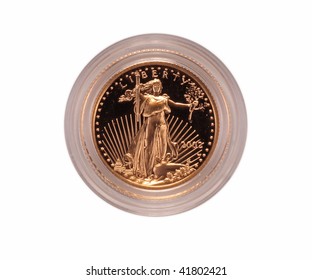 US Gold Eagle Coin Isolated