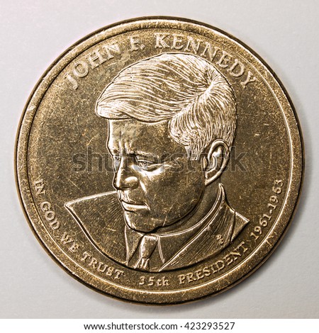 US Gold Presidential Dollar Featuring John F Kennedy